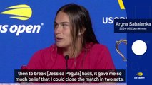 Sabalenka 'proud' after winning first US Open crown