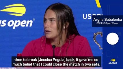 Sabalenka 'proud' after winning first US Open crown