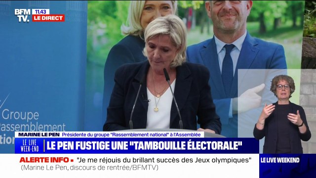 Marine Le Pen: Si, au fil des semaines, les Français devaient à nouveau être oubliés ou maltraités, nous n'hésiterons pas à censurer le gouvernement
