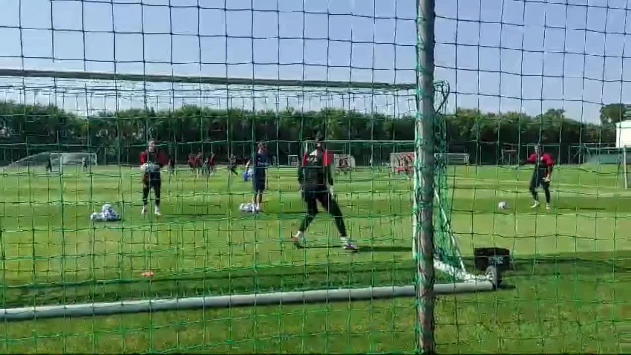 Entraînement des Diables rouges avant France-Belgique