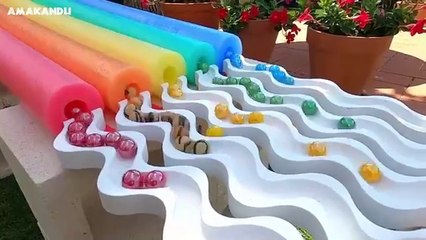 Marble Run 1000 Marbles Rain Gutter VS Mega Whirlpool ASMR Amakandu