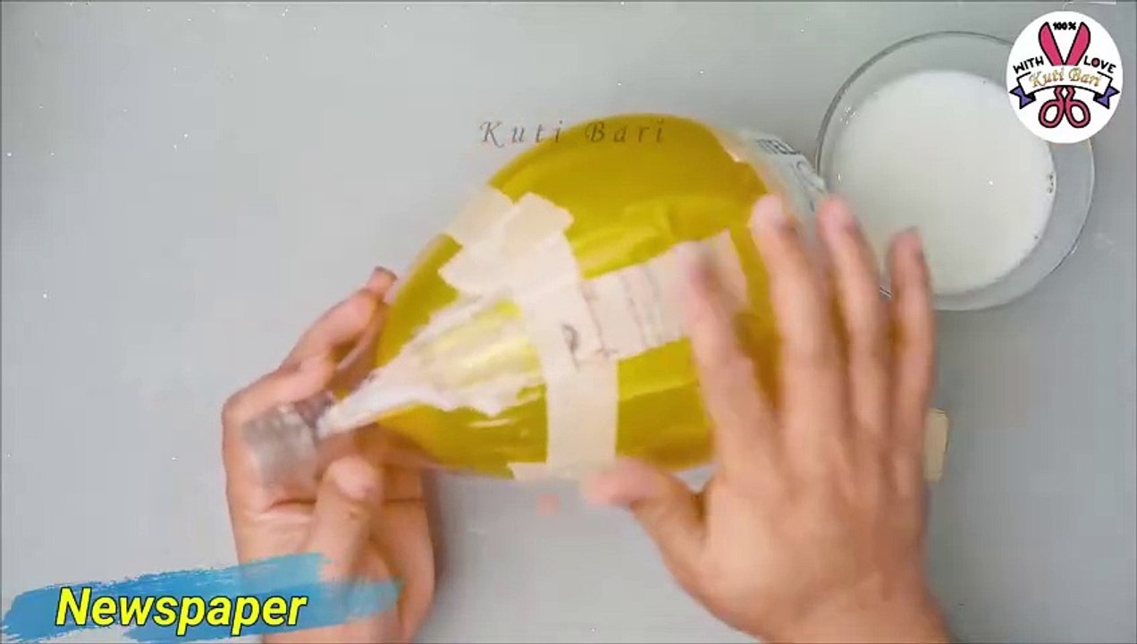 Lighting lamp || corner Flower vase making || plastic bottle corner ||