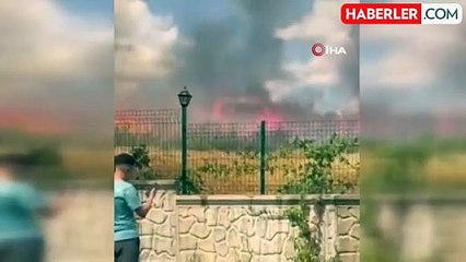 Tekirdağ'da otluk alanda çıkan yangın paniğe neden oldu