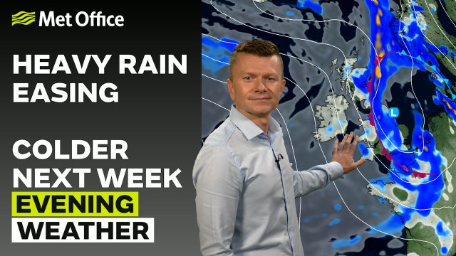 Met Office Evening Weather Forecast 08/09/24 - Rain pushing eastwards
