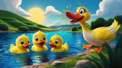 Five Little Ducks Swimming Song - Nursery Rhymes for Kids and Children