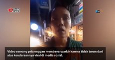 VIRAL VIDEO SEORANG PRIA ENGGAN BAYAR PARKIR KARENA TIDAK TURUN DARI MOTOR
