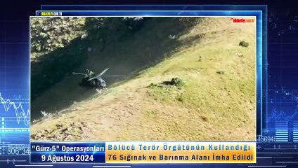 "Gürz-5" Operasyonlarında Bölücü Terör Örgütünün Kullandığı 76 Sığınak ve Barınma Alanı İmha Edildi