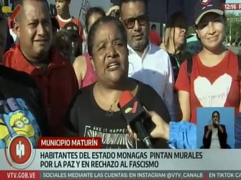 Monaguenses participan en la jornada nacional de murales en rechazo al fascismo