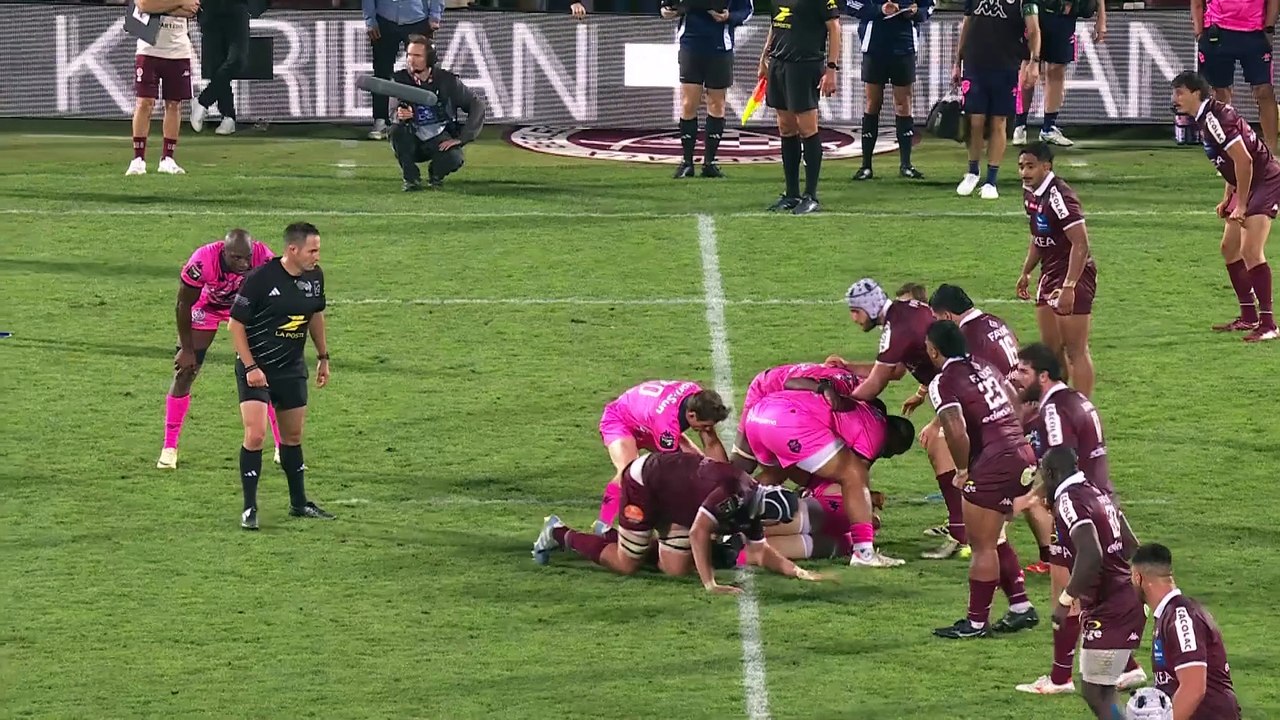 TOP 14 - Essai de Yann LESGOURGUES (UBB) - Union Bordeaux-Bègles - Stade Français Paris