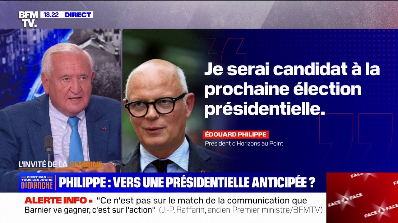 "C'est plutôt quelque chose qui est positif": Jean-Pierre Raffarin réagit à l'annonce de la candidature d'Édouard Philippe à la prochaine élection présidentielle