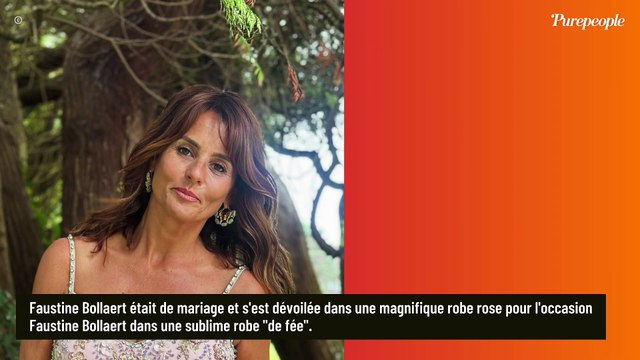 Faustine Bollaert de mariage : divine dans sa robe de fée , les internautes craquent