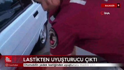 Balıkesir'de otomobilin yedek lastiğinden uyuşturucu madde çıktı