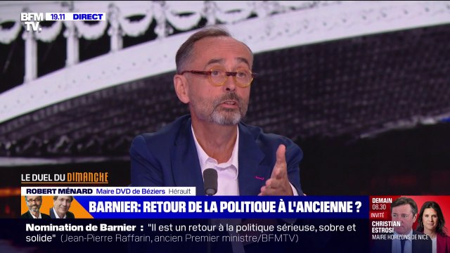 Robert Ménard, au sujet de Michel Barnier: Ce qu'il a dit pour l'instant et ce que je connais de lui, je trouve ça plutôt séduisant