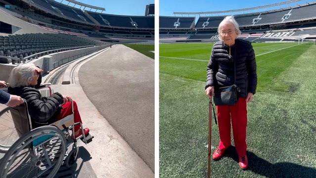 Abuelita de 90 años cumple su sueño, conocer el estadio Monumental del River Plate
