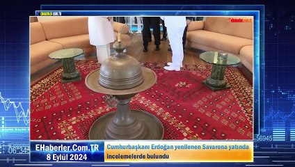 Cumhurbaşkanı Erdoğan yenilenen Savarona yatında incelemelerde bulundu