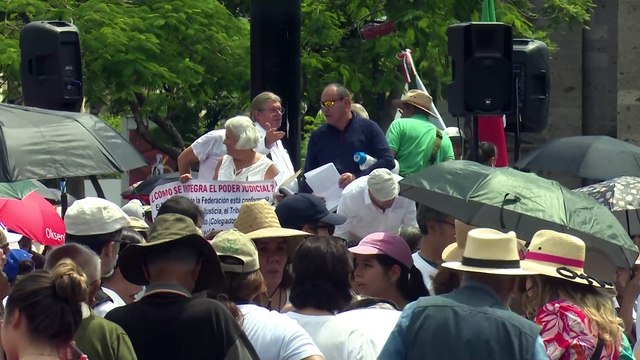 Trabajadores del Poder Judicial Federal se manifestaron en plaza Liberación