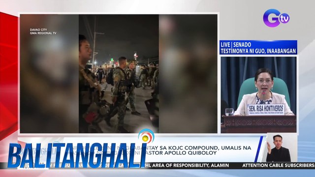 PNP officers na nagbabantay sa KOJC compound, umalis na kasunod ng pagsuko ni Pastor Apollo Quiboloy | Balitanghali