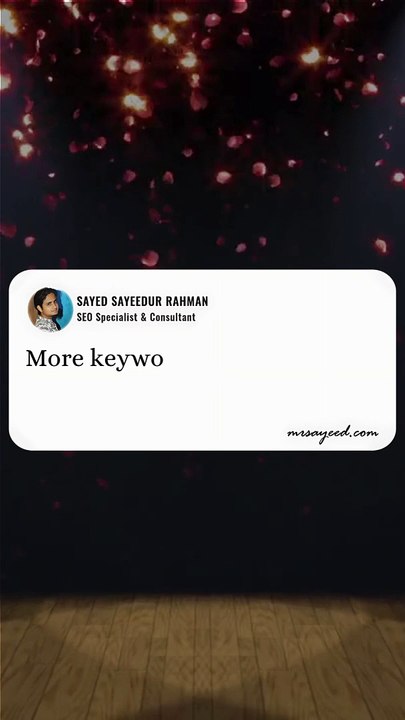 Keyword Stuffing Hurts Rankings! #SEO #KeywordStrategy #DigitalMarketing | Sayed Sayeedur Rahman