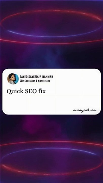 Quick SEO Vs. Long-Term Success #SEOTips #LongTermSEO #DigitalStrategy | Sayed Sayeedur Rahman