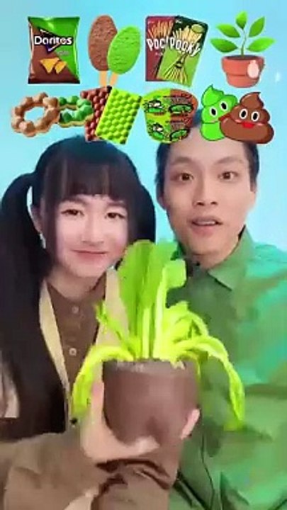 Green_Food_VS_Brown_Food_Challenge_ASMR#mukbang_#asmr_#shorts(360p)