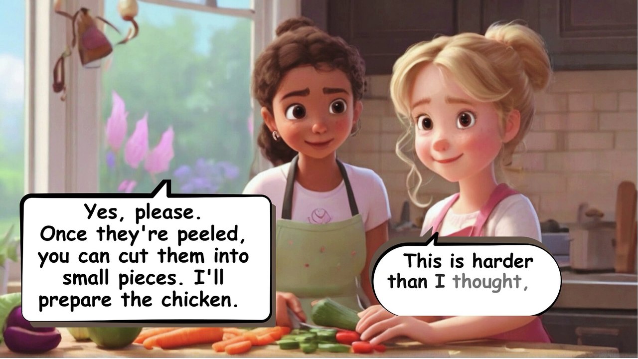 English Conversation Practice: Cooking for Family Dinner" (Full Version)