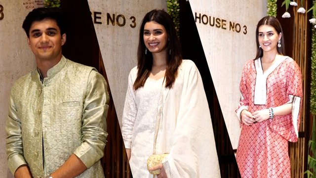 Kriti Sanon, Abhay Verma & Diana Penty Snapped For Ganpati Darshan At Manish Malhotra's Place