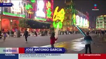 Así luce el alumbrado patrio en el Zócalo de la CDMX a una semana del 