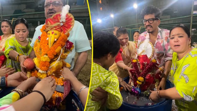 Bharti Singh & Harsh Limbachiyaa Perform Ganesha Visarjan With Full Joy - Ganpati Bappa Morya!