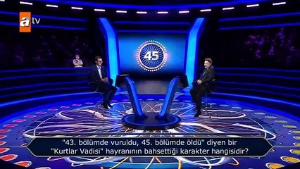 Stüdyoda nostaljik dakikalar! Milyoner'de 'Kurtlar Vadisi' sorusu gündem oldu