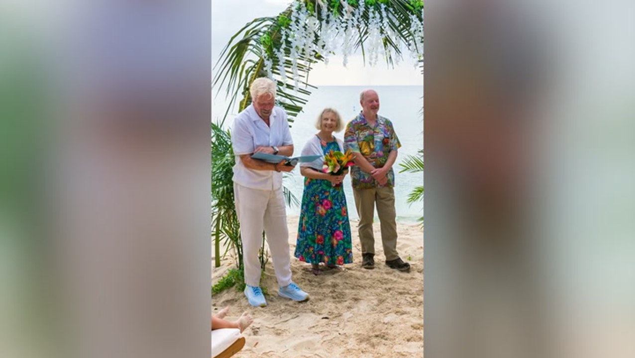 Watch: Post office campaigner Alan Bates married by Richard Branson on private Caribbean island