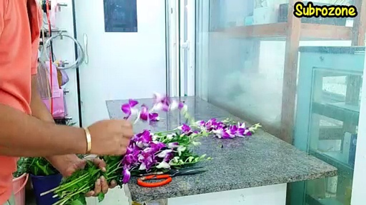 Making a Royal Orchid Bouquet - DIY Flower Arrangement Tutorial | Subrata Parali