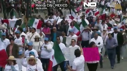 Descargar video: NO COMMENT: Protestas multitudinarias contra la polémica reforma judicial de AMLO en México