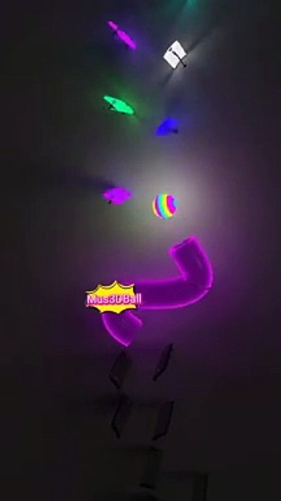 Colorful 3D Ball Cascade- Creating a Musical Light Show on Stairs