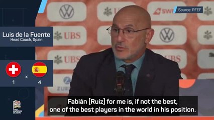 Fabian Ruiz the best in the world in his position, claims Spain boss