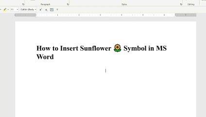 How to Insert Sunflower  Symbol in MS Word