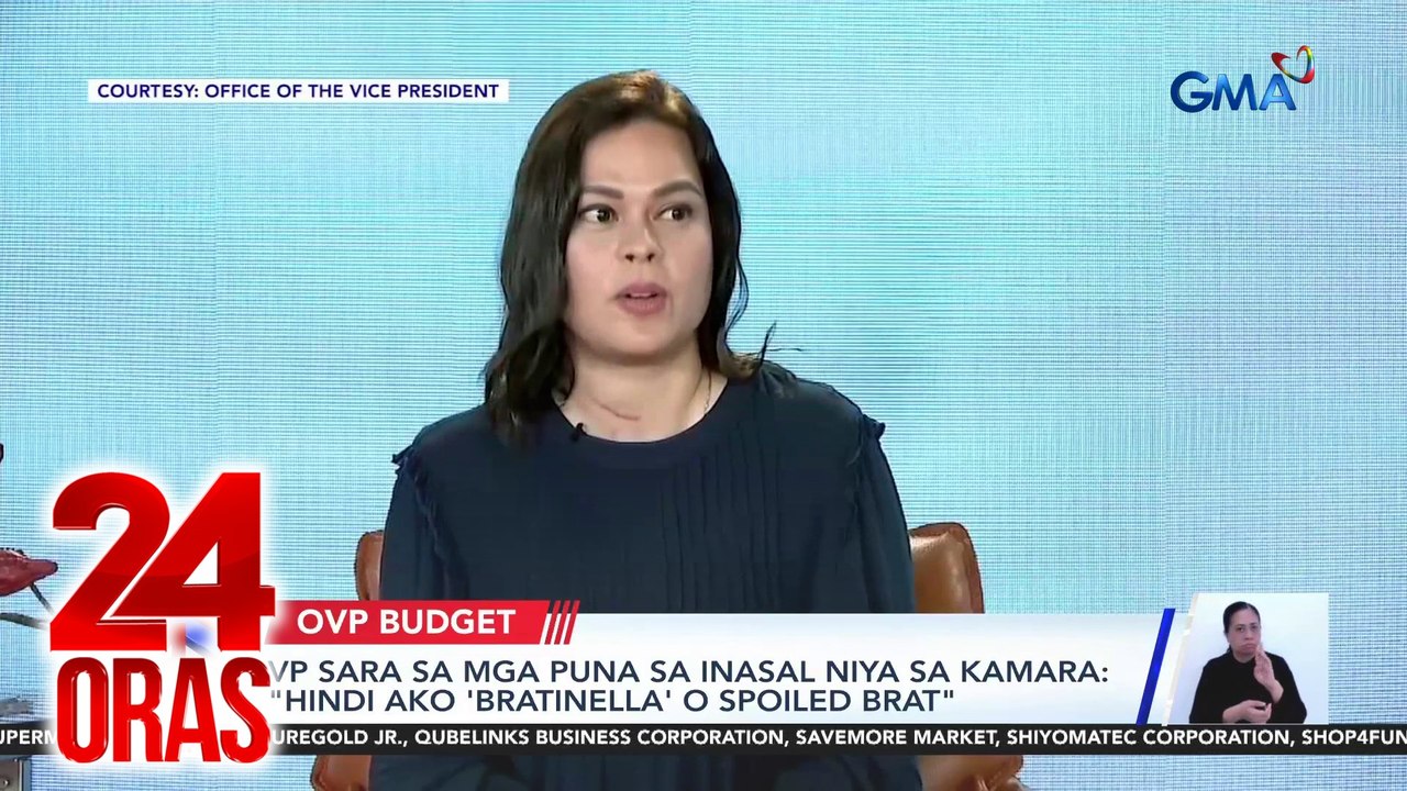 VP Sara sa mga puna sa inasal niya sa Kamara: “Hindi ako ‘bratinella’ o spoiled brat” | 24 Oras