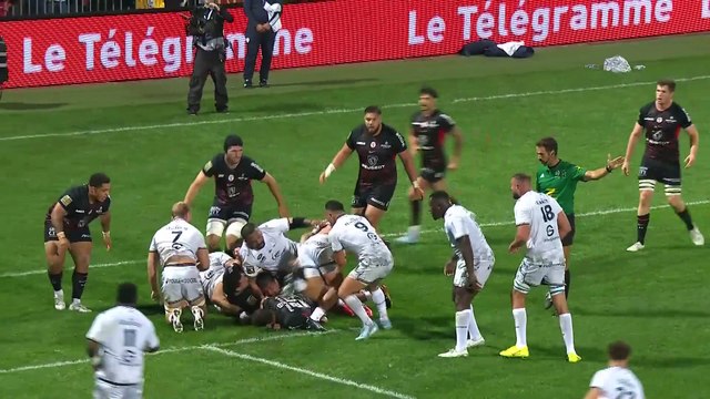 TOP 14 - Essai de Christiaan VAN DER MERWE (RCV) - RC Vannes - Stade Toulousain