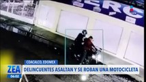 Delincuentes asaltan y roban una motocicleta en Coalcalco, Edoméx