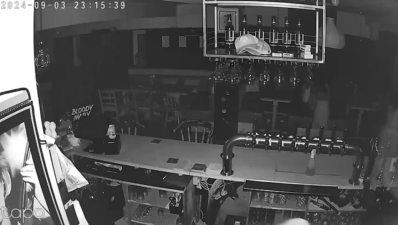 CCTV footage issued by Sussex Police regarding pub burglary