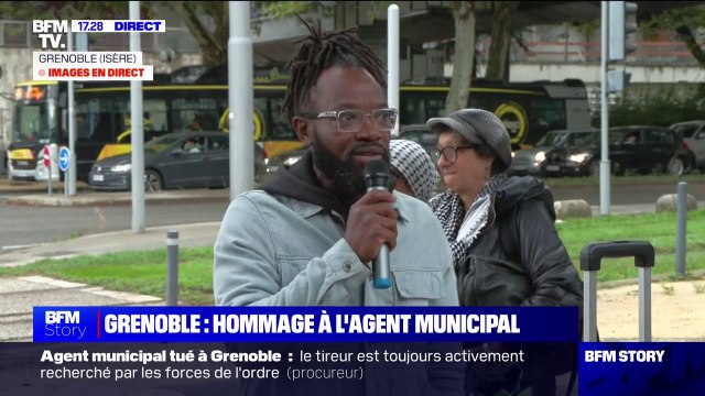 C'est quelqu'un qui était un vrai gentil : Un ami d'enfance de l'employé municipal tué par balles à Grenoble ce dimanche lui rend hommage à proximité du lieu du drame