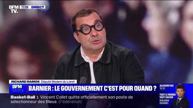 Gouvernement Barnier: Le Modem y rentrera. François Bayrou ne voudra pas qu'on se défile , assure Richard Ramos (député du Loiret)