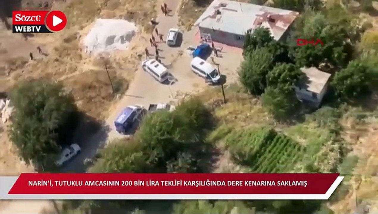 Narin’i, tutuklu amcasının 200 bin lira teklifi karşılığında dere kenarına saklamış