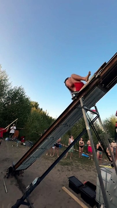Pushing the limits of our Human Cannon! .Make sure to check the full Yt video! .Thanks to @the_real_life_guys for letting us set this up at @macherfestival