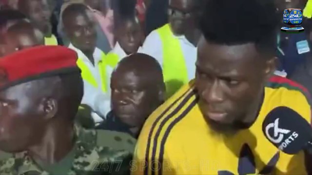 Andre Onana is mobbed by hundreds of Ugandan fans as Man United goalkeeper leaves stadium separate from Cameroon team after stalemate with Zimbabwe