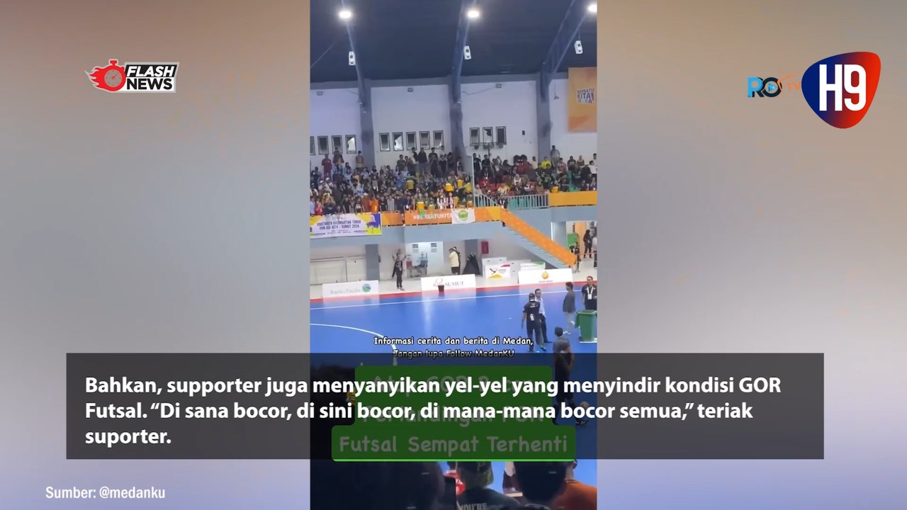 Alamak! GOR Futsal di Deli Serdang Bocor Saat Final PON XXI Aceh-Sumut