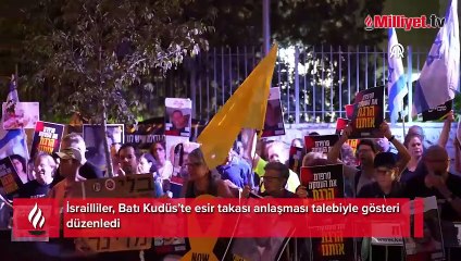 İsrailliler, Batı Kudüs’te esir takası anlaşması talebiyle gösteri düzenledi
