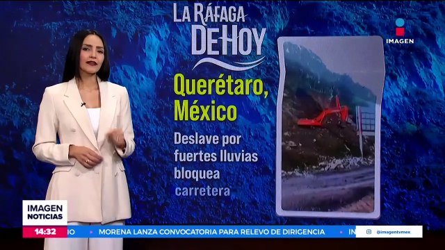 Deslave por las fuertes lluvias, bloquea carretera en Querétaro