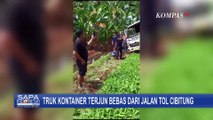 Truk Kontainer Terjun Bebas dari Jalan Tol Cibitung-Cilincing! Sopir Dilarikan ke RSUD Bekasi