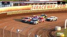 34R Stock Cars Heat 1 Two Car Spin