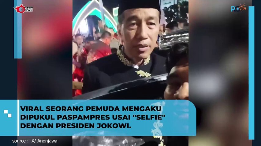 Seorang Pemuda Dipukul Usai Selfie Dengan Jokowi